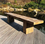 Versteinertes Holz - Sitzbank & Tisch