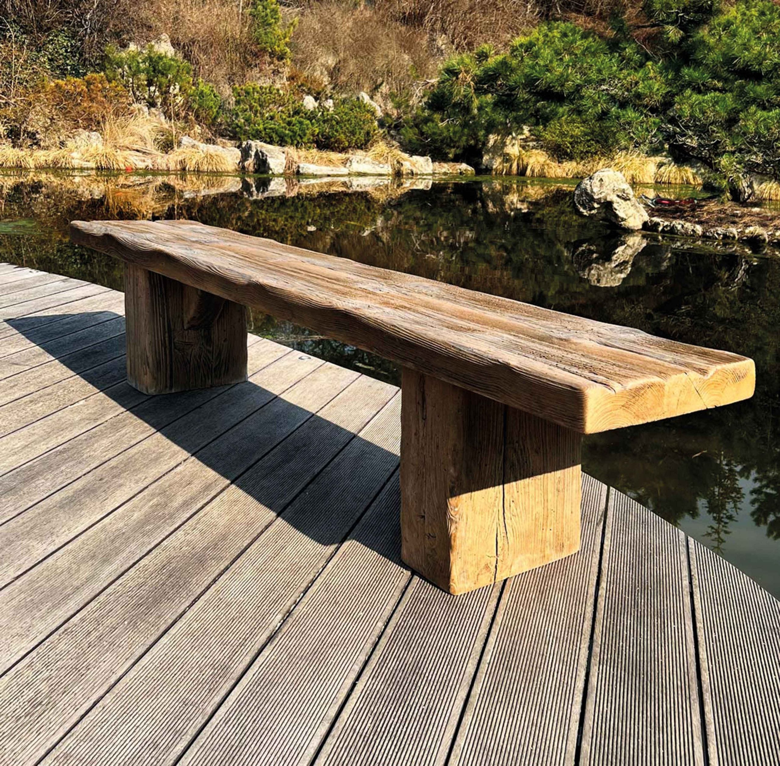 Versteinertes Holz - Sitzbank & Tisch